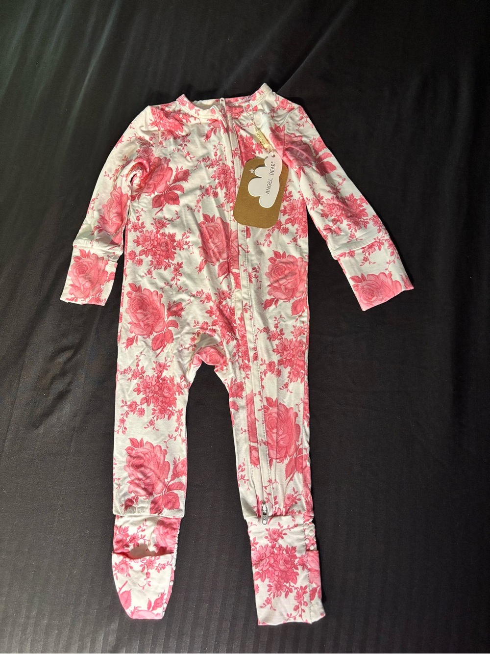 NWT Baby Girl Floral Bamboo Footed PJs 0-3 months